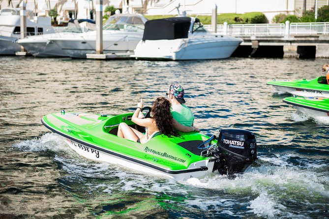 2 Person Mini Power Boat Rental at Tampa Riverwalk - Taking the controls at Tampa Riverwalk