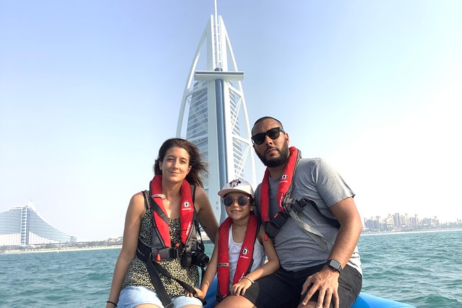 90-Min Speed Boat: Burj Al Arab, Atlantis, Ain Dubai & Ice Cream! - Dubai Marina skyline from the water
