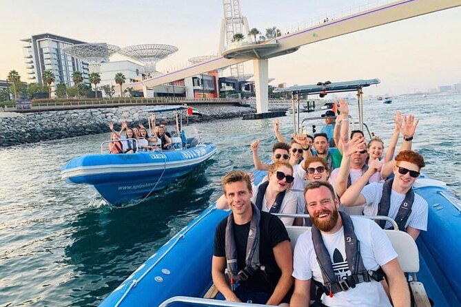 90 Minutes Speedboat Tour Dubai Marina, Burj Al Arab and Atlantis - The Palm Jumeirah makes sense from offshore