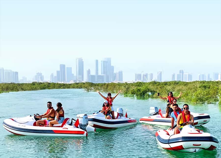Abu Dhabi: Yas Island Self-Driving Guided Speedboat Tour - The Rhino Rider delivers more speed than expected