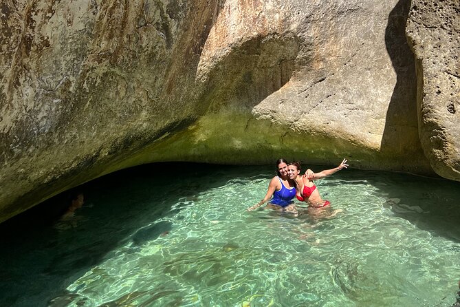 Blue Cave & Grama Bay Full Day Guided Boat Tour - Bristan Bay combines nature with old military ruins