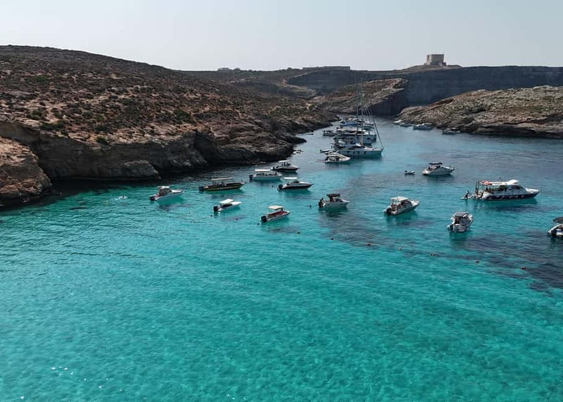 Blue Lagoon:Malta Crystal Lagoon, Comino,Private Speedboat - Short Swimming Stops Along the Coast