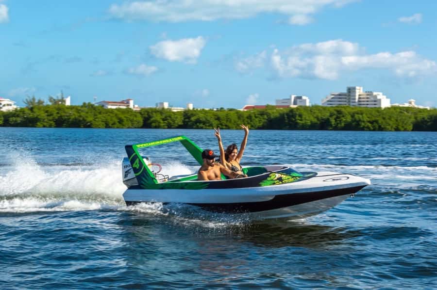 Cancun: Jungle Speedboat and Snorkeling Tour Adventure - Driving through the Nichupté Lagoon mangroves