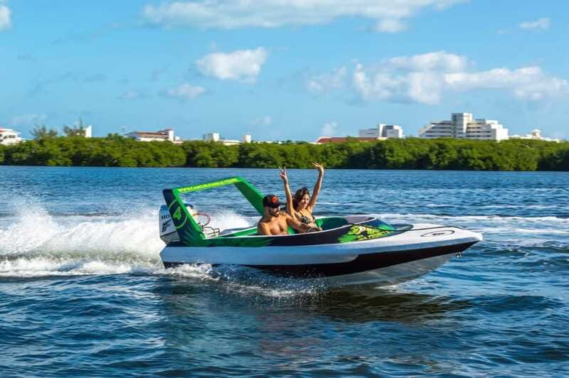 Cancún: Jungle Tour and Speed Boat Tour Adventure - Passing under Nichupté Bridge