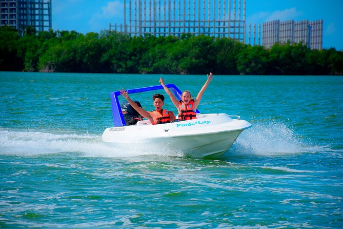 Drive an Speedboat + Mayan Ritual + Food Tasting and More! - Taking the wheel on Nichupte Lagoon