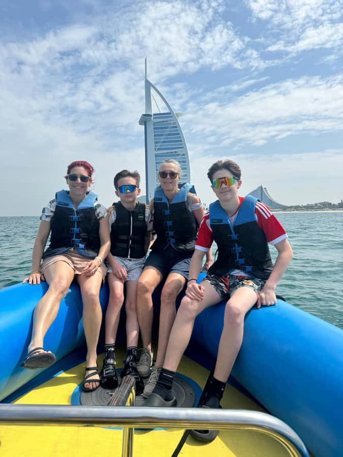 Dubai: Guided Speedboat Tour with City Sights & Ice Cream. - The Burj Al Arab photo stop