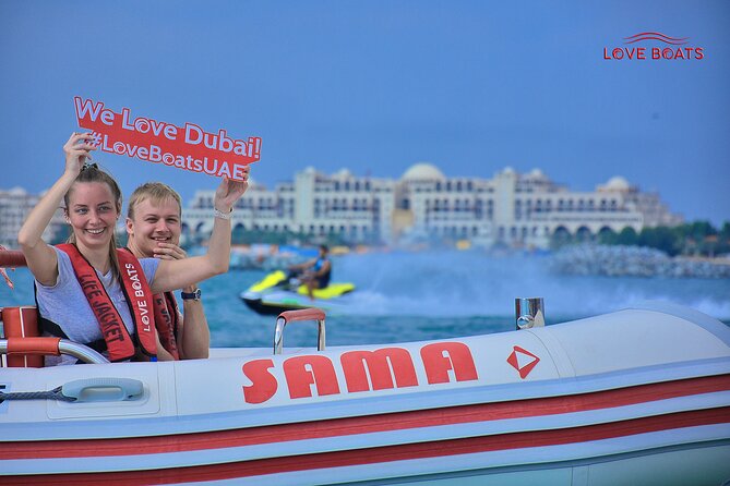 Dubai Speedboat Tour: JBR Skyline, Atlantis, Burj AlArab Optional - Starting near Dubai Marina and Love Boats UAE