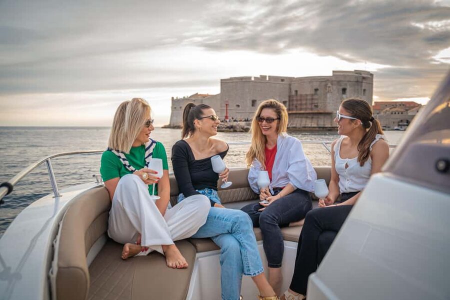 Dubrovnik Private Speedboat Tour to Elaphite Islands - Leaving Dubrovnik with the city walls behind you