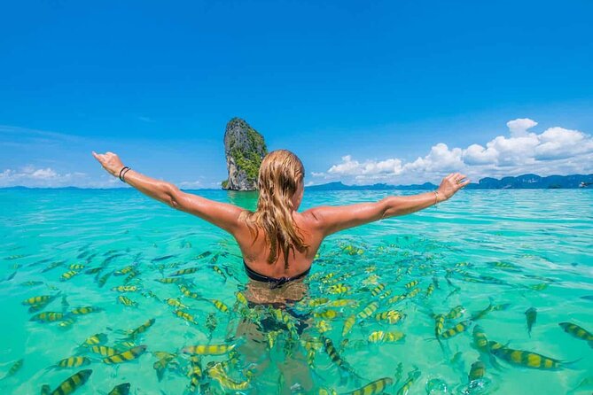 Early bird Phi Phi islands and 4 Islands by Speedboat Tour - Pileh Lagoon and the limestone cliffs of Phi Phi