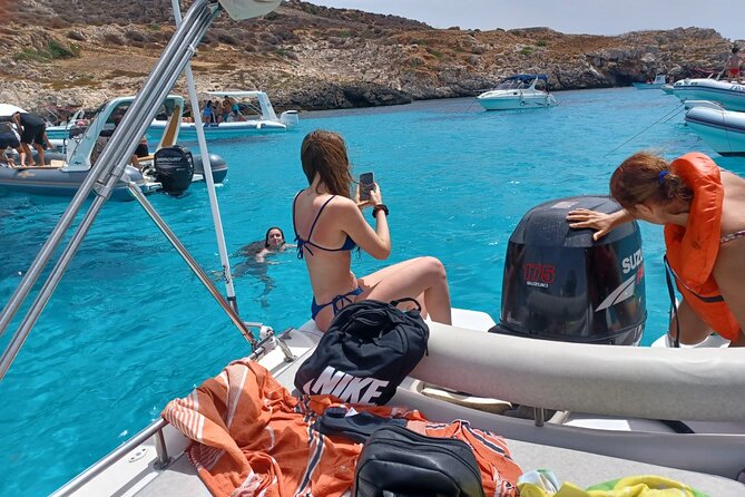 Favignana and Levanzo: Island tour by rib boat from Trapani - Cala Azzurra and the first snorkeling stop