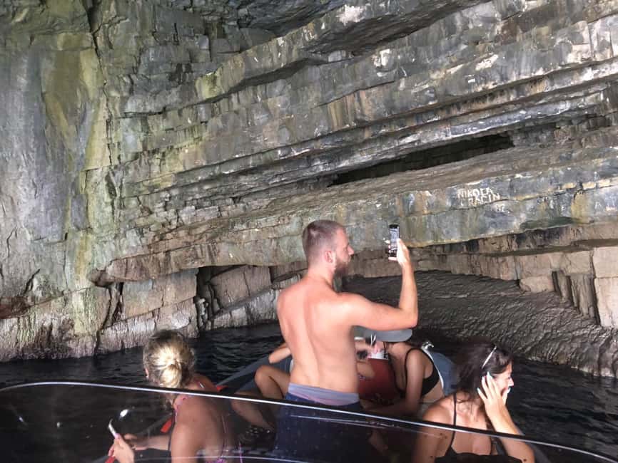 From Hvar: Blue Cave, Green Cave & 5 Islands Speedboat Tour - Vis adds a slower island moment