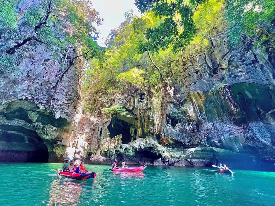 From Phuket: Phang Nga Bay 6-Islands canoeing by Speed boat - Palm Beach Club on Koh Yao Yai