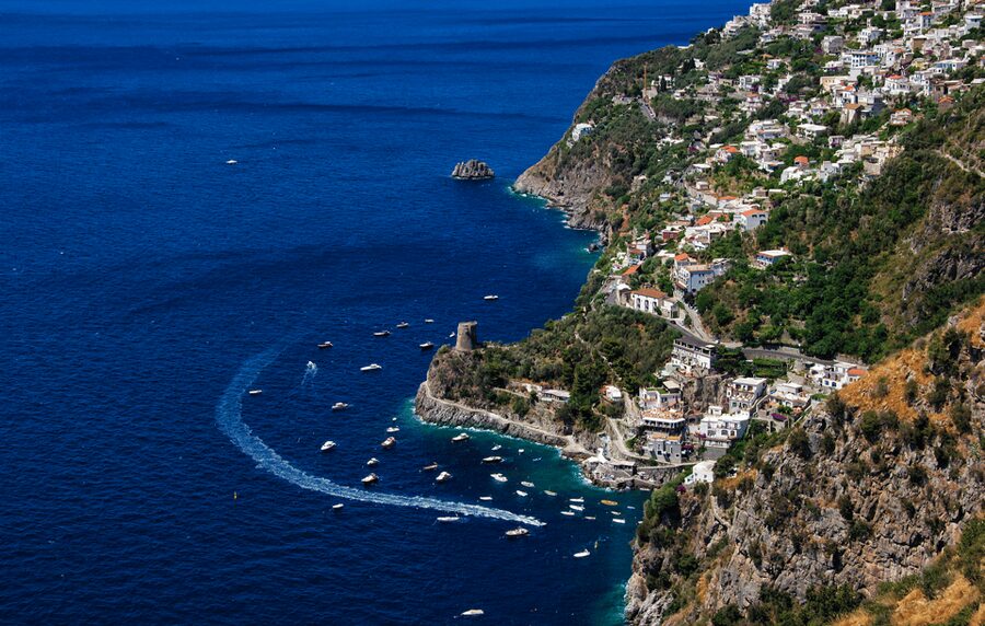 From Positano/Praiano: Amalfi Coast Speedboat Tour - Swimming Near the Tras e Iesc Caves