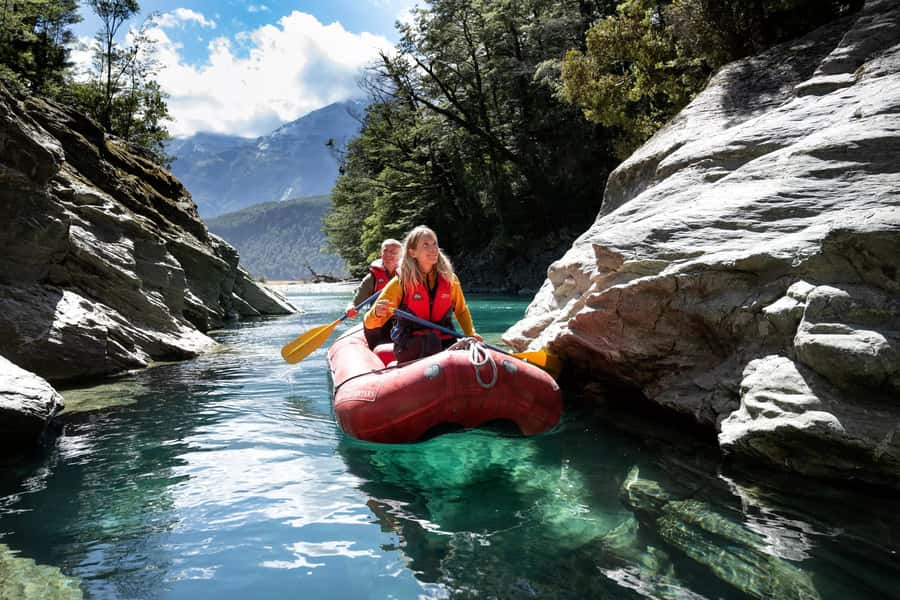 From Queenstown: Dart River Canoe & Jet Boat Day Trip - Getting fitted out at the Dart River base