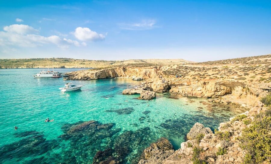 From St. Julian's: Gozo, Comino, Blue Lagoon by Powerboat - Comino’s sea caves on the way home