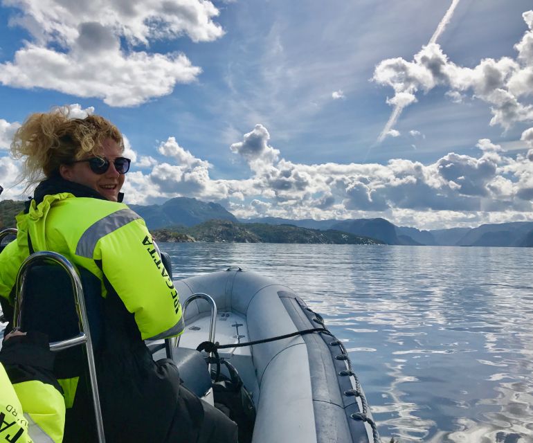 From Stavanger: RIB Tour to Lysefjord - Leaving Stavanger at RIB speed