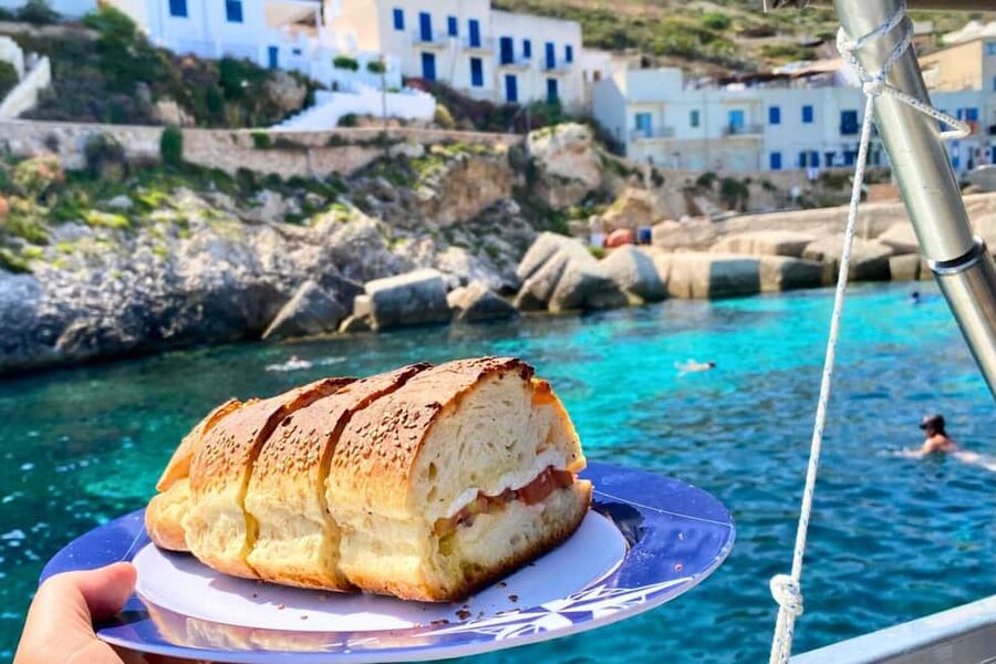From Trapani: Egadi Islands Tour by RIB to Favignana and Levanzo with Lunch - Cala Minnola closes the swimming program