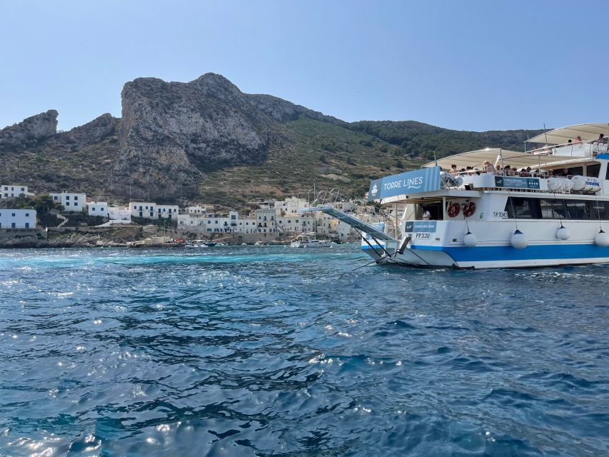 From Trapani: Favignana and Levanzo Motorboat Cruise - Cala Rossa and Cala Azzurra by boat