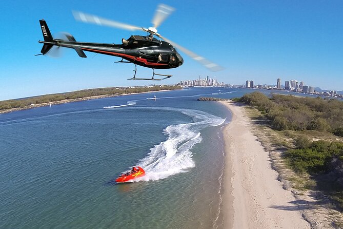 Gold Coast Helicopter 10 min Flight and Jet Boat Ride - Starting at Ferny Avenue in Surfers Paradise