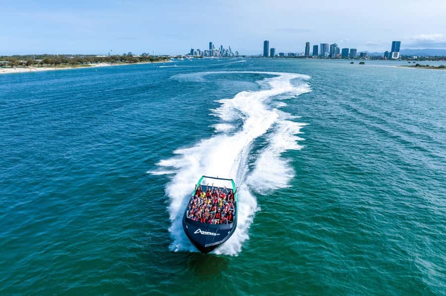 Gold Coast: Jet Boat Ride & Sea World Entry Ticket - Shows and rides after the water action
