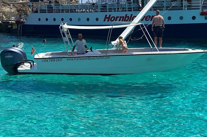 Half Day Malta Speedboat Charter - Coral Lagoon from the water