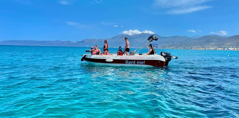 Hersonissos: Private Motorboat Rental - No License Required - Pickup, timing and practical details