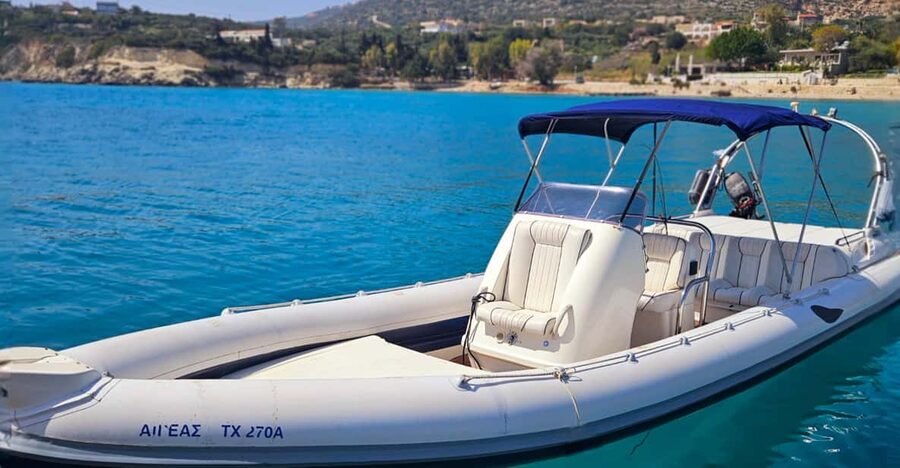 Kissamos: Private RIB Cruise to Balos Lagoon & Gramvousa - Drinks, fruit, and comfort on board