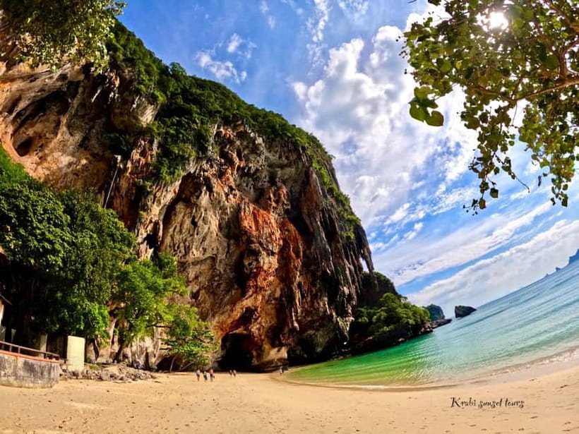 Krabi: 7 Islands Sunset Tour by Speedboat with Snorkeling - Railay and Phra Nang: cliffs, cave, and limited time