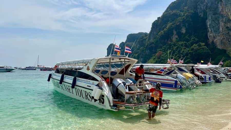 Krabi: Phi Phi & 4 Islands Sunset Tour by Speedboat - Poda Island brings the sunset finish
