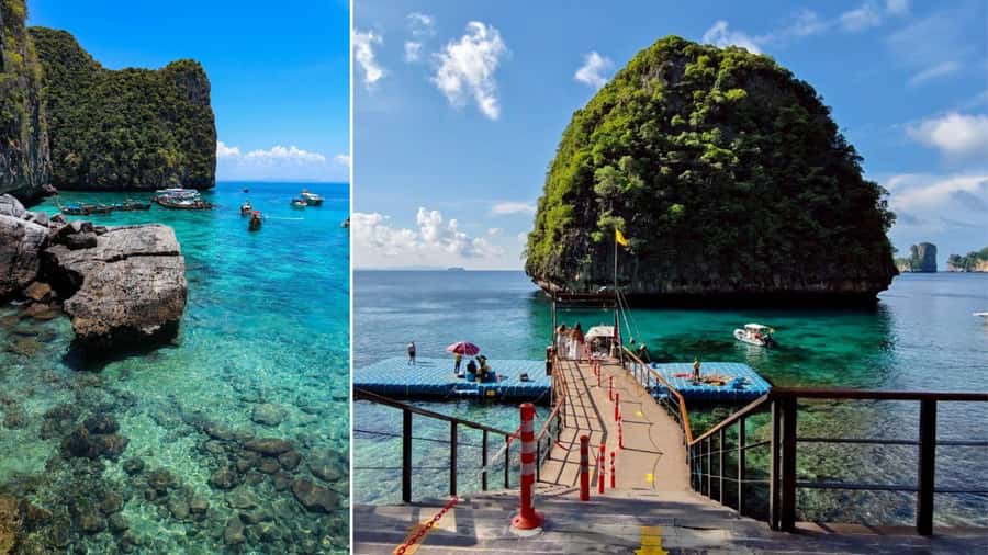 Krabi: Phi Phi Islands Full-Day Private Speedboat Charter - Monkey Beach from the water