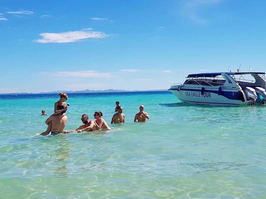 Krabi: Phi Phi Islands Full-Day Private Speedboat Charter - The 45-minute ride toward Phi Phi