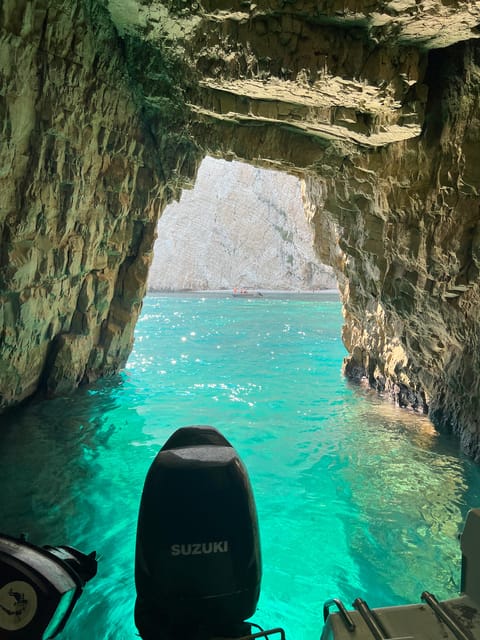 Laganas: Myzithres sunset experience with VIP speedboat - What the Myzithres swim stop is really like