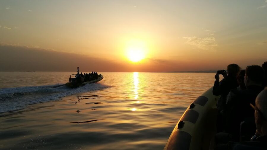 Lisbon Speedboat Sunset with Monuments Sightseeing - Commerce Square and the final city views