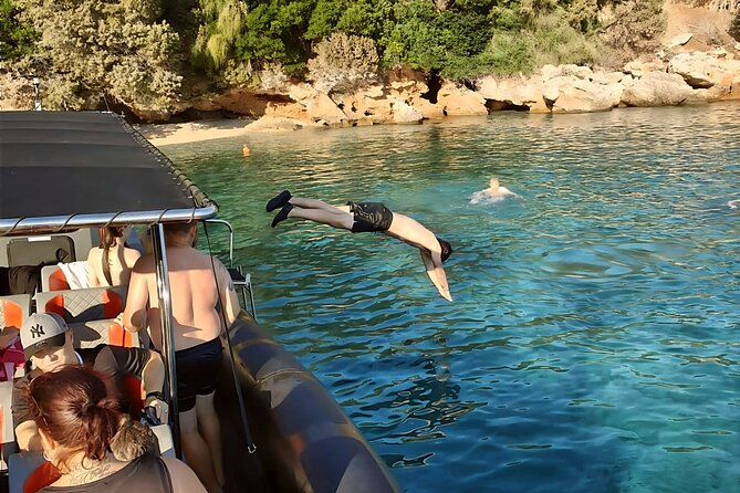 Makarska: 3-Island Golden Horn and Blue Lagoon Speedboat Tour - Nugal Beach gives you ten minutes for the postcard