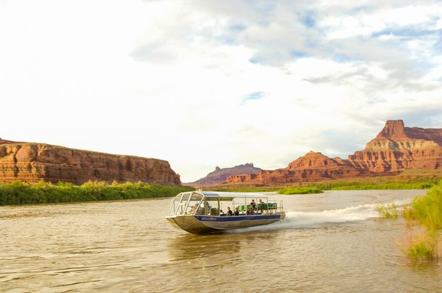 Moab: 3-Hour Jet Boat Tour to Dead Horse Point State Park - Base Camp Adventure Lodge and the longest canyon views