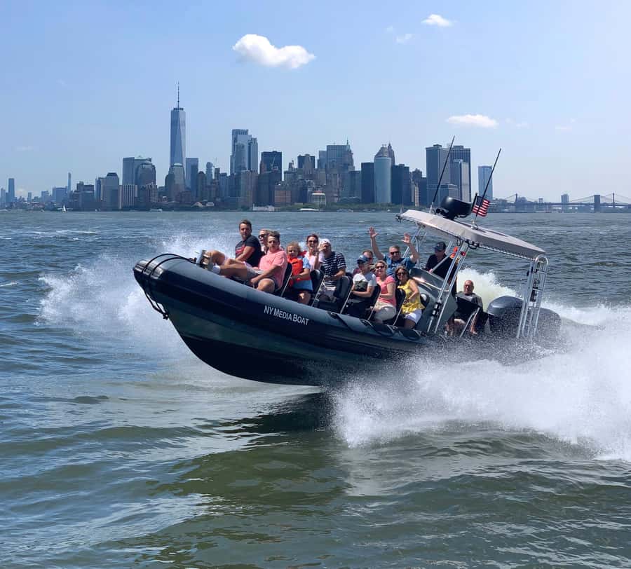 New York City: Harbor Speedboat Tour - The Statue of Liberty photo stop