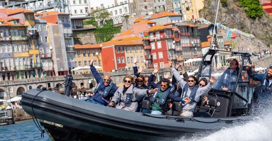 Porto: Douro River Speedboat Tour - Passing beneath Arrábida Bridge