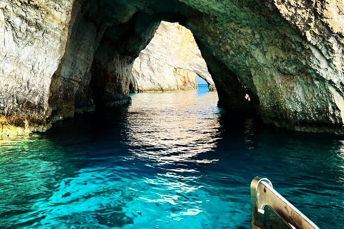 Private 7m 250hp speed boat tour Shipwreck Blue caves up to 8pax - Navagio Beach from the sea