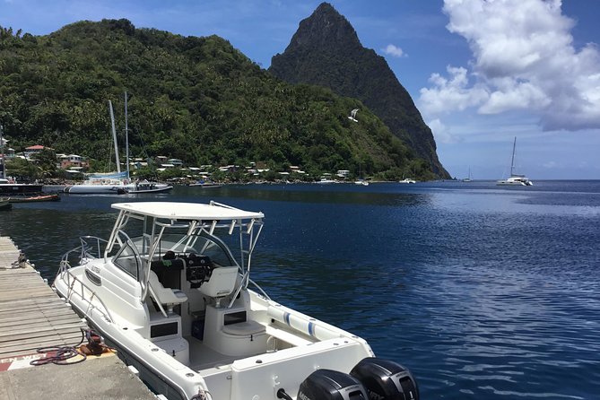 Private All Inclusive Speedboat to Soufriere with Lunch, Mud Bath & Waterfall - Jalousie Beach and snorkeling along the coast