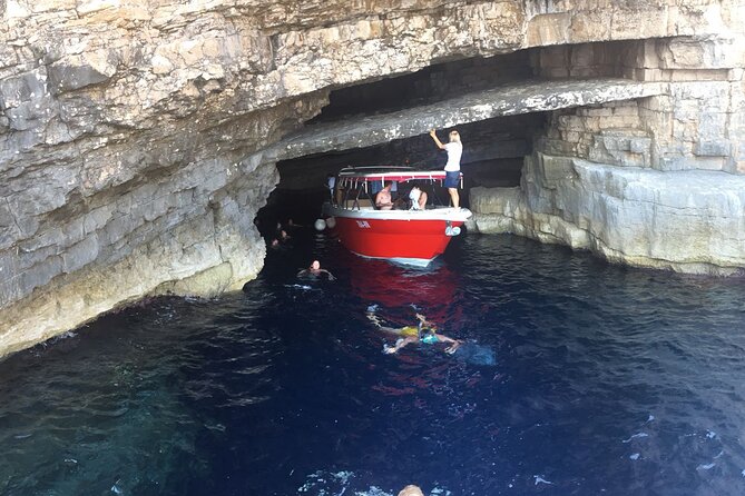 Private Custom Island Hopping Speedboat Tour from Hvar - Stiniva Cove behind the rock walls