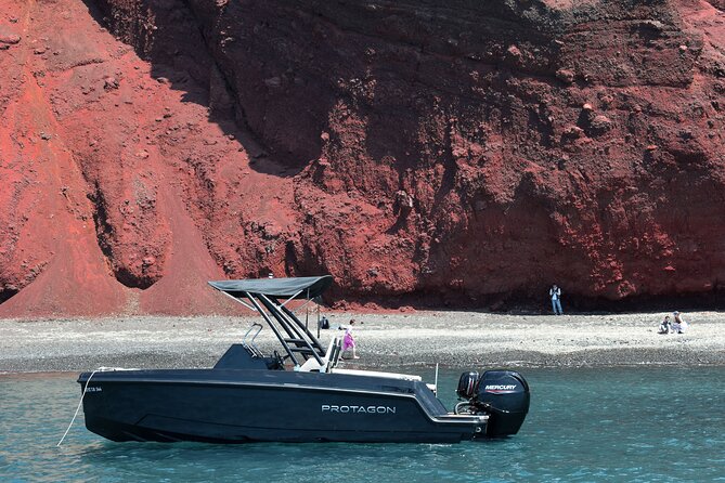 Rent a SpeedBoat in Santorini with License or Skippered - Red Beach: Santorini’s most famous shore from the water
