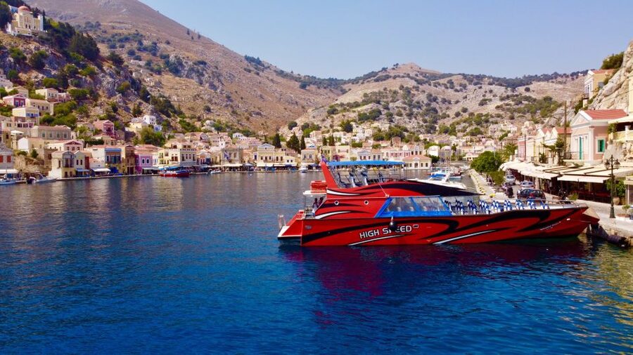 Rhodes: High-Speed Boat to Symi Island & Saint George's Bay - Lunch, ouzo, and the island’s small shrimp