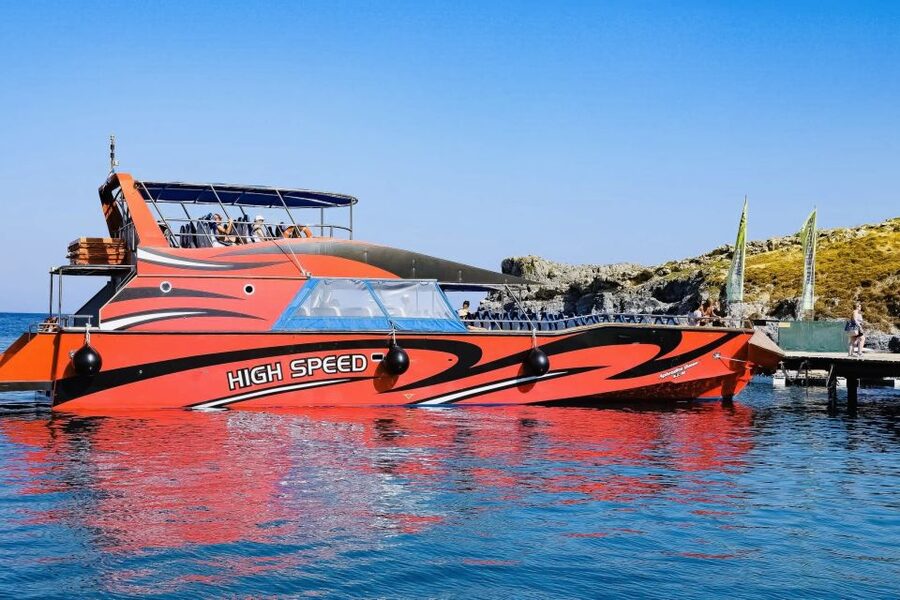 Rhodes: High Speed Boat Trip to Lindos - The Acropolis, village, and beach in one visit