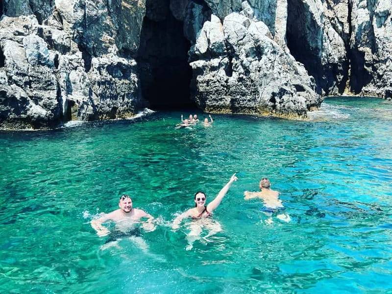 Rhodes: RIB Cruise with Drinks and 4 Swim Stops - The Alikies caves are the most unusual stop