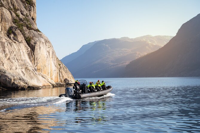 Rib adventure in the Lysefjord with boat house visit - Who will enjoy this most?