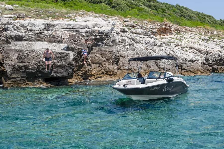 Rovinj or Vrsar: Rovinj Islands and Lim Fjord Speedboat Tour - Cliff jumping and tubing are optional, not required