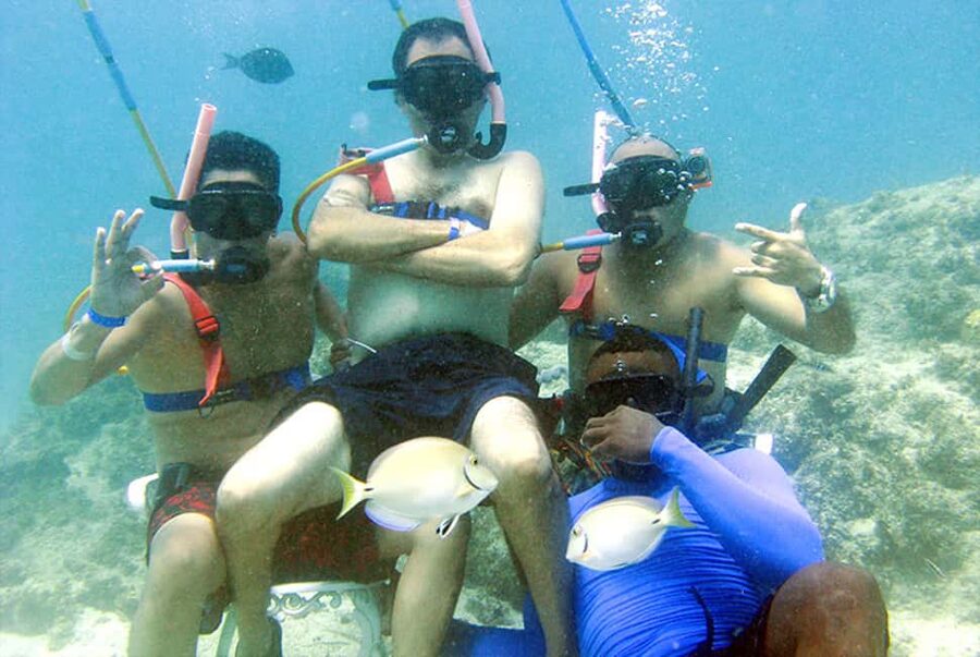 Sailing Splash Tour Speedboat, Snorkel, and Catamaran - Taking the wheel of a two-person speedboat