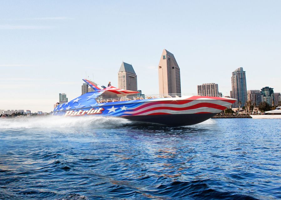 San Diego: Patriot Jet Boat Thrill Ride - From North Harbor Drive to the open bay