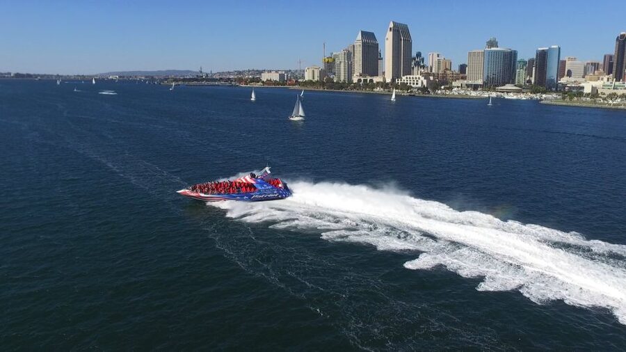 San Diego: Patriot Jet Boat Thrill Ride - Coronado Bridge, spins, and the splash zone