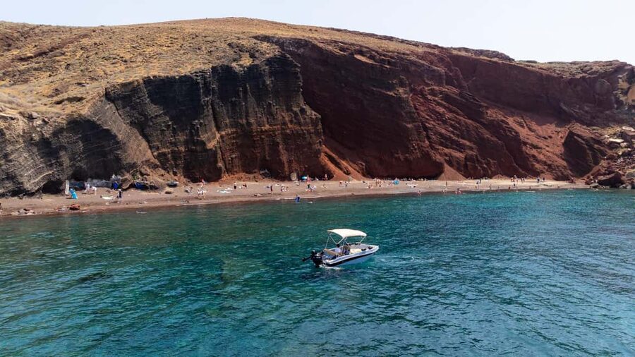 Santorini: License-Free Motor Boat Full or Half-Day Rental - Lunch and a break at Thirassia